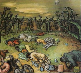 der Massaker in Halabdscha - 1988 - 180 cm x 200 cm - Öl auf Leinwand